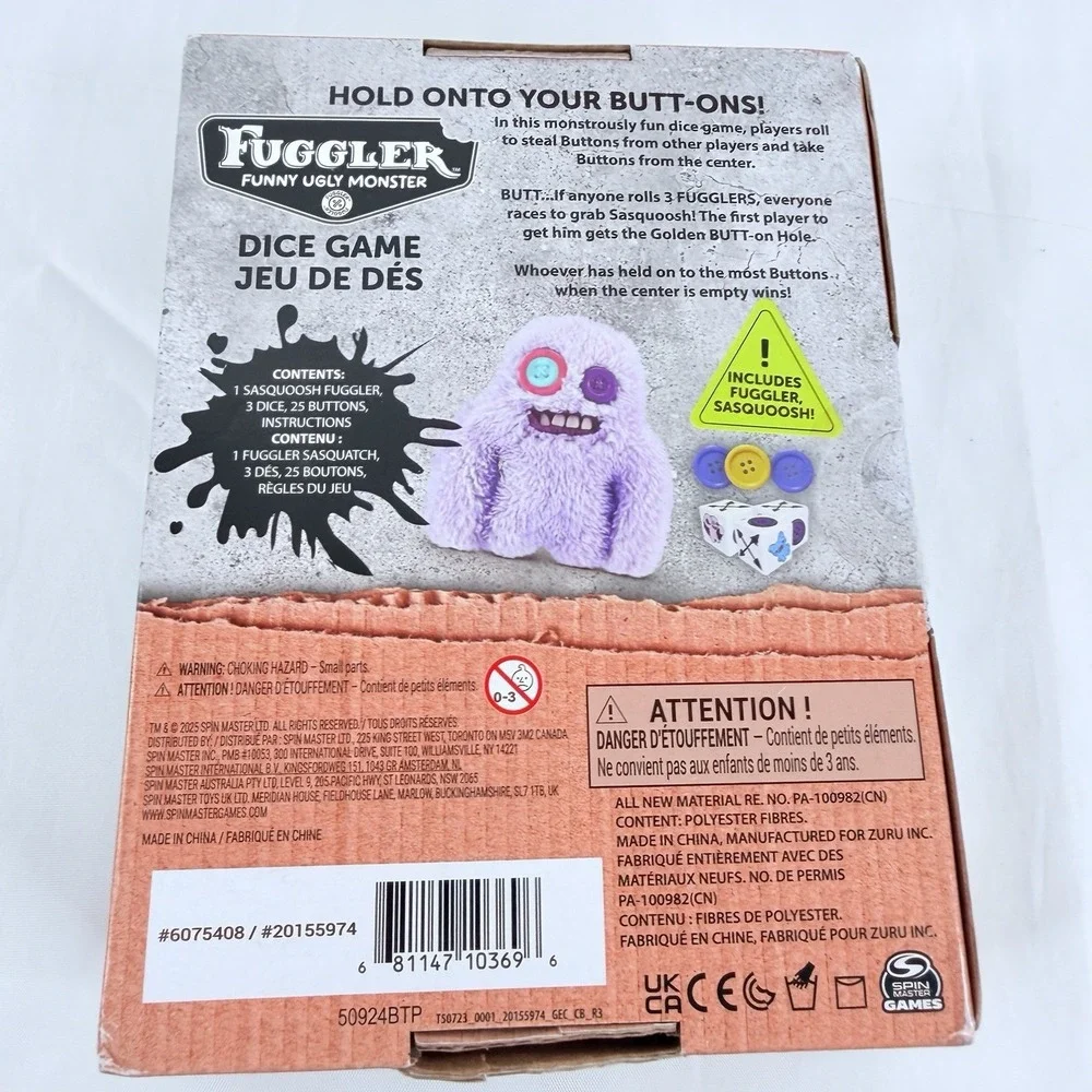 Fuggler Funny Ugly Monster Dice Game Limited‎ Edition Purple Plush